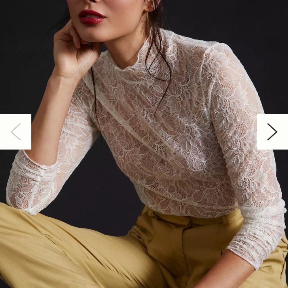 Anthropologie White Lace Blouse